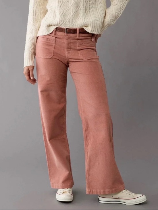 American Eagle Outfitters Pants - American Eagle Low-Rise Baggy Wide-Leg Stretch Corduroy Pants New 000